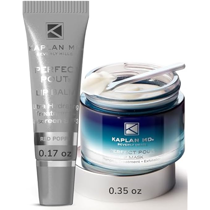 KAPLAN MD PERFECT POUT DUO LIP MASK (0.5 OZ.) & LIP BALM 0.17 OZ. - COMPLETE ANTI-AGING SKIN CARE FOR LIPS - Image 1